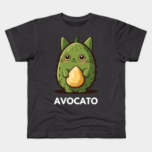 Avocado Cat Funny Kids T-Shirt